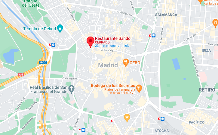 Plano google Restaurante Sandó